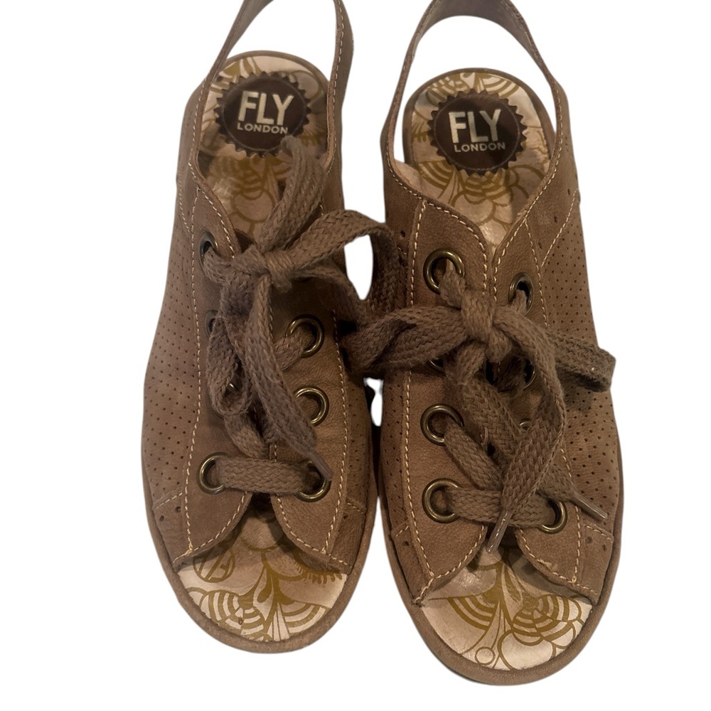 Fly London  Tan Lace-Up Sandals Size: EU 38 / US 7.5–8 women’s